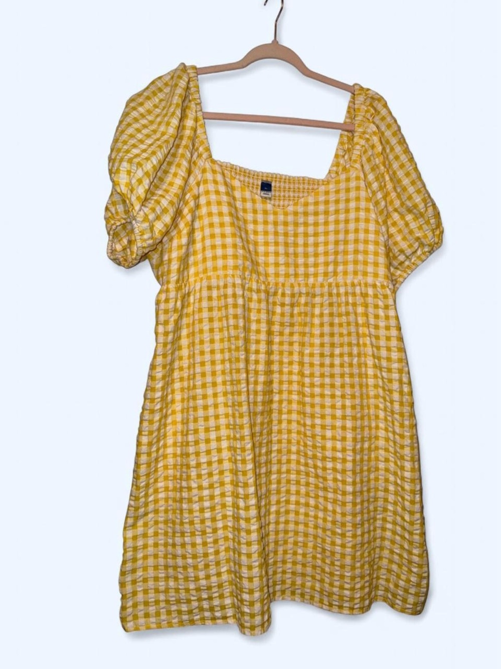 Old Navy Yellow Gingham Mini Dress